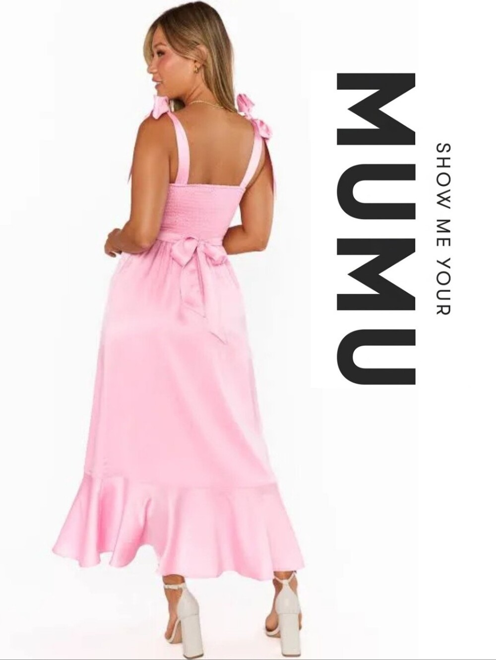 Show Me Your Mumu Garden Midi Dress Bubblegum Luxe LG - Picture 3 of 4